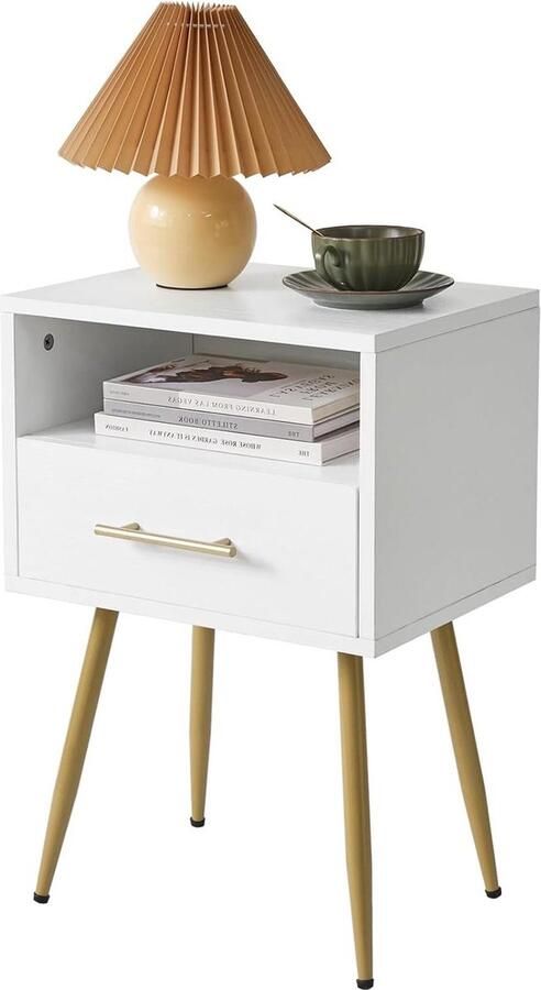 Modern nachtkastje minimalistisch geschikt voor slaapkamer en woonkamer 1 stuk wit