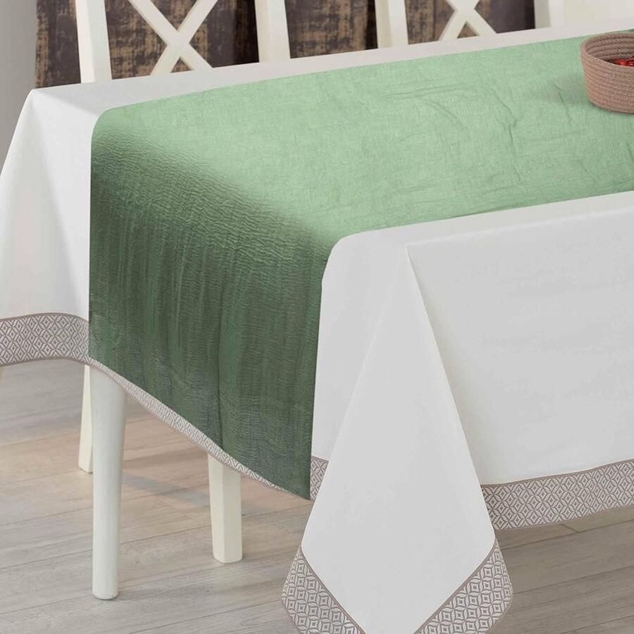 Modern tafelkleed geschikt voor bruiloften en feesten 1 stuk groen polyester