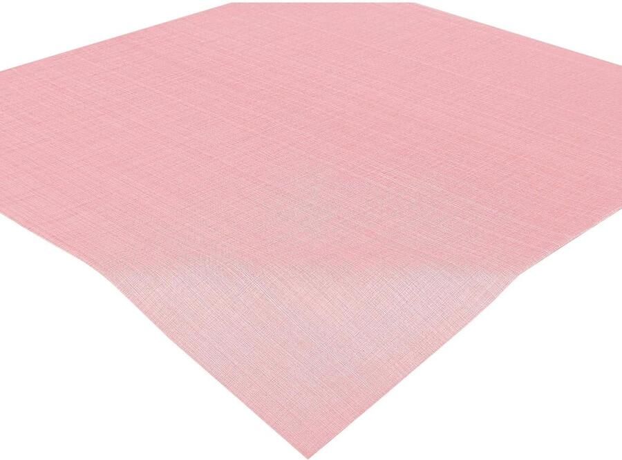 Modern tafelkleed met linnenstructuur 1 stuk roze 85 x 85 cm vlekbestendig