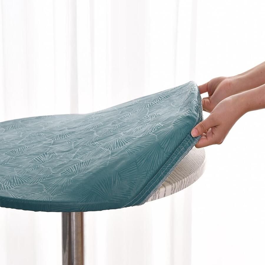 Elastisch rond tafelkleed Waterdicht en vlekbestendig 1 stuk Groen 120 cm