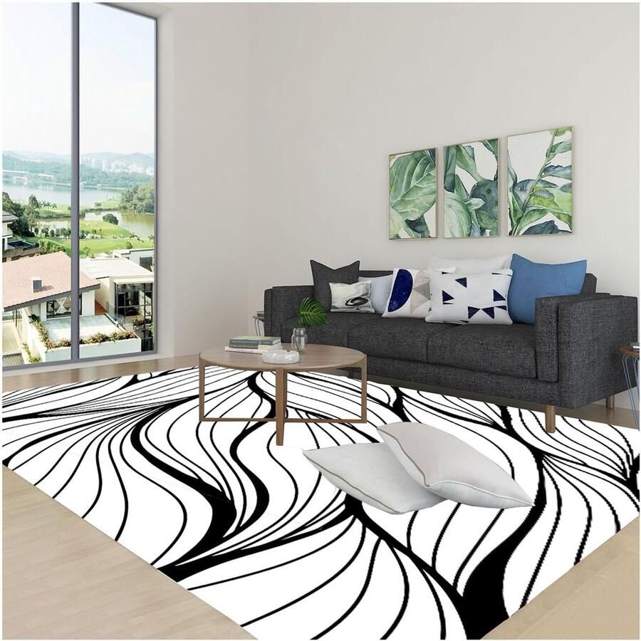 Modern Vloerkleed Antislip Zacht en Machinewasbaar 160x230cm Wit