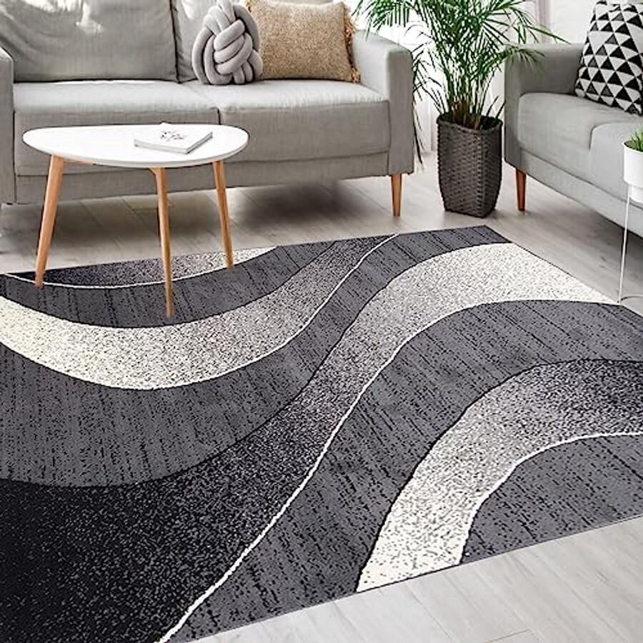 Modern Vloerkleed Kortpolig Tapijt voor Woonkamer Slaapkamer en Eetkamer OEKO-TEX Grijs 300 x 400 cm