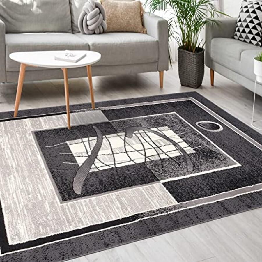 Modern Vloerkleed Tapijt Kortpolig Tapijt voor Woonkamer Slaapkamer of Eetkamer Grijs 60 x 100 cm OEKO-TEX Goedgekeurd