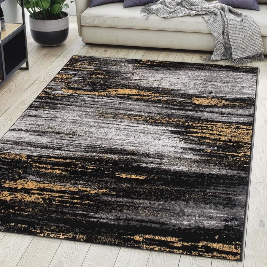 Modern Vloerkleed met Abstract Patroon Ondersteund door Oeko-Tex Certificaat 80x150 cm Grijs