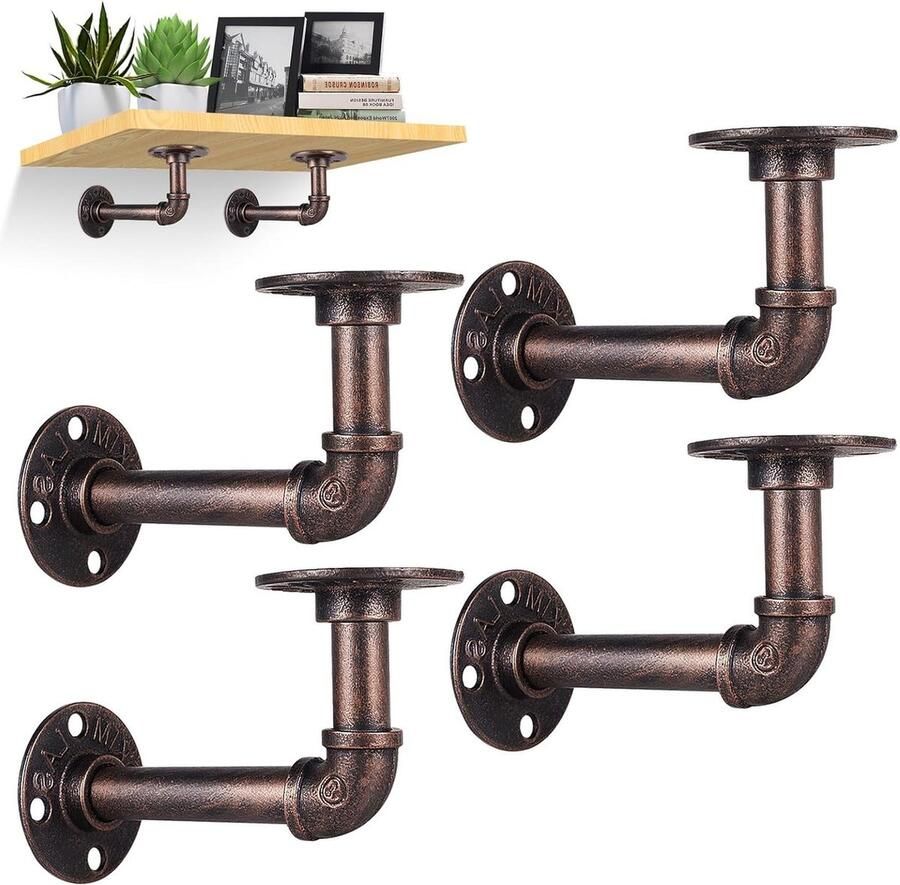 Modern wandrek voordeelset van 3 zwarte wandplanken industriÃle wanddecoratie vierkant muurrek voor woonkamer slaapkamer keuken wandrek