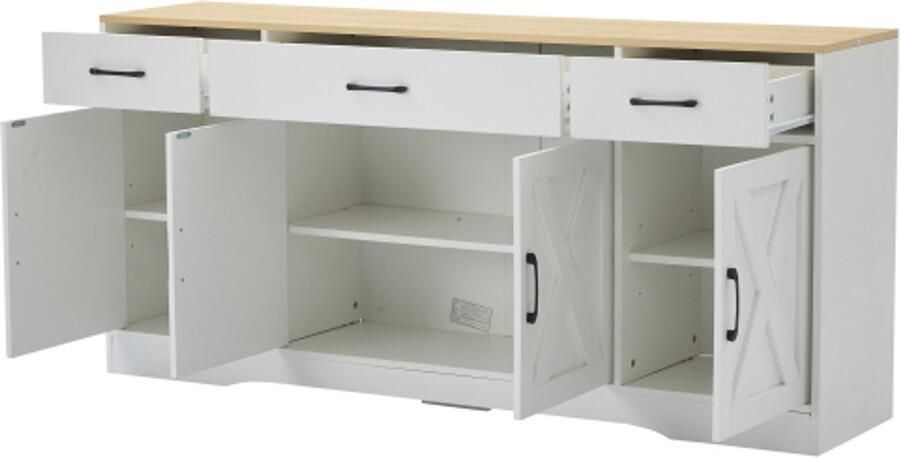 GOTAGEE Modern wit dressoir multifunctionele houten kast woonkamer-eetkamerkast