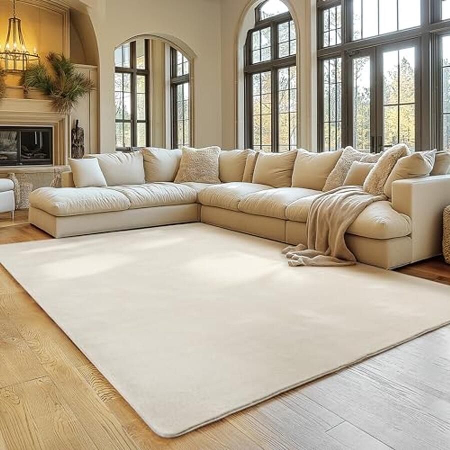 Vloerkleed Ivoor 160x220 cm Antislip Wasbaar en Zacht Modern Design voor Woonkamer Slaapkamer Keuken en Kinderkamer
