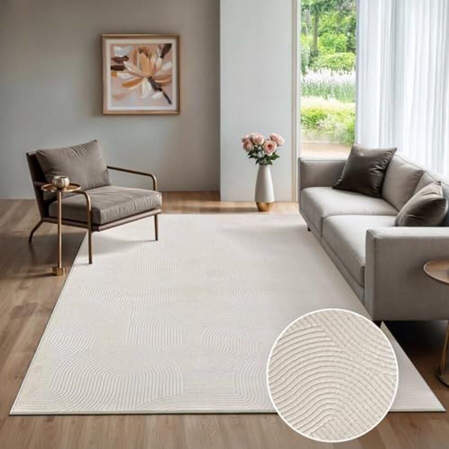 Modern en zacht tapijt voor woonkamer en slaapkamer anti-slip en onderhoudsvriendelijk 80 x 150 cm