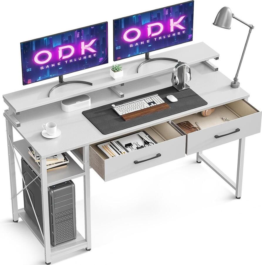 Moderna Bureau computertafel ideaal voor thuiskantoor 1 stuk wit 120 x 50 x 87 cm