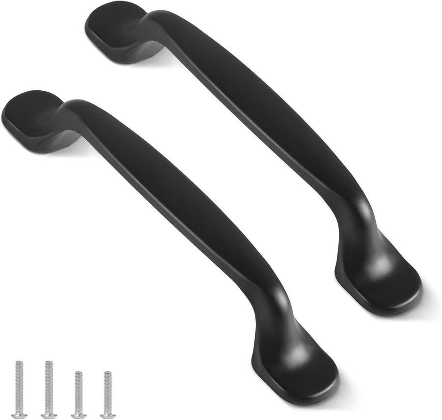 Moderne 12 stuks kasthandgrepen ladehandgrepen voor keuken en slaapkamer boogtrekken meubeldeurhandgrepen zwart gatafstand 96 mm