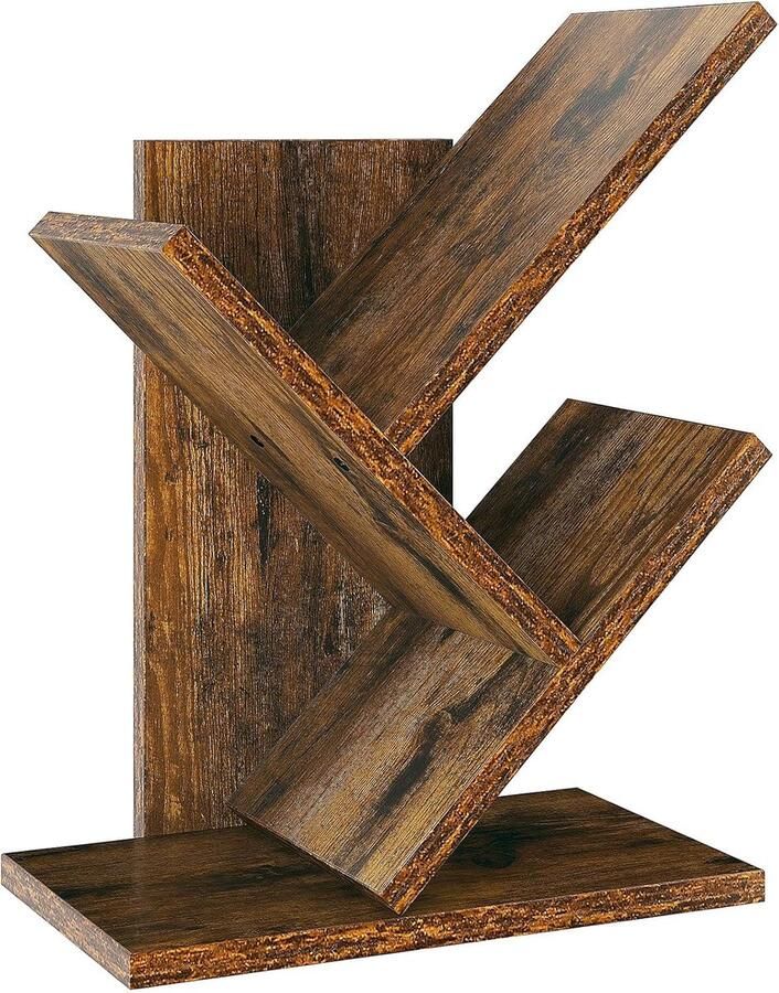 Moderne 2-Laags Boom Boekenplank Ruimtebesparende Bureau Organizer voor Boeken Films en Cd's Smalle Vertoningsplank voor Woonkamer en Kantoor