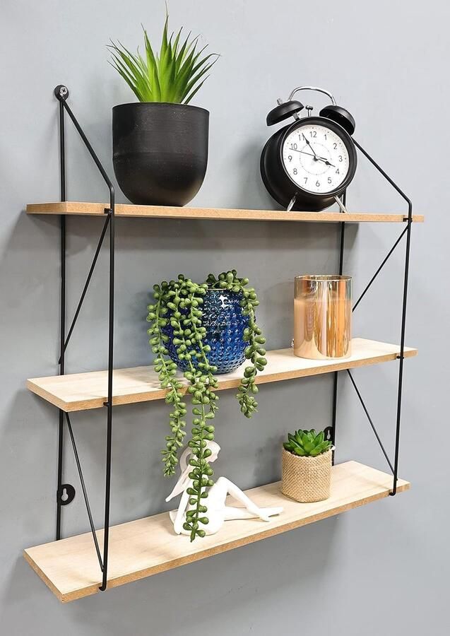 Moderne 3-Tier Drijvende Wandplanken voor Boeken en Decoratie