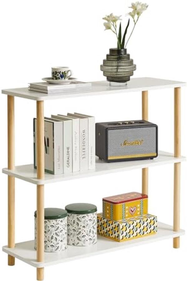 Moderne 3-Tier Open Boekenkast Vrijstaande Boekenplank en Opbergoplossing