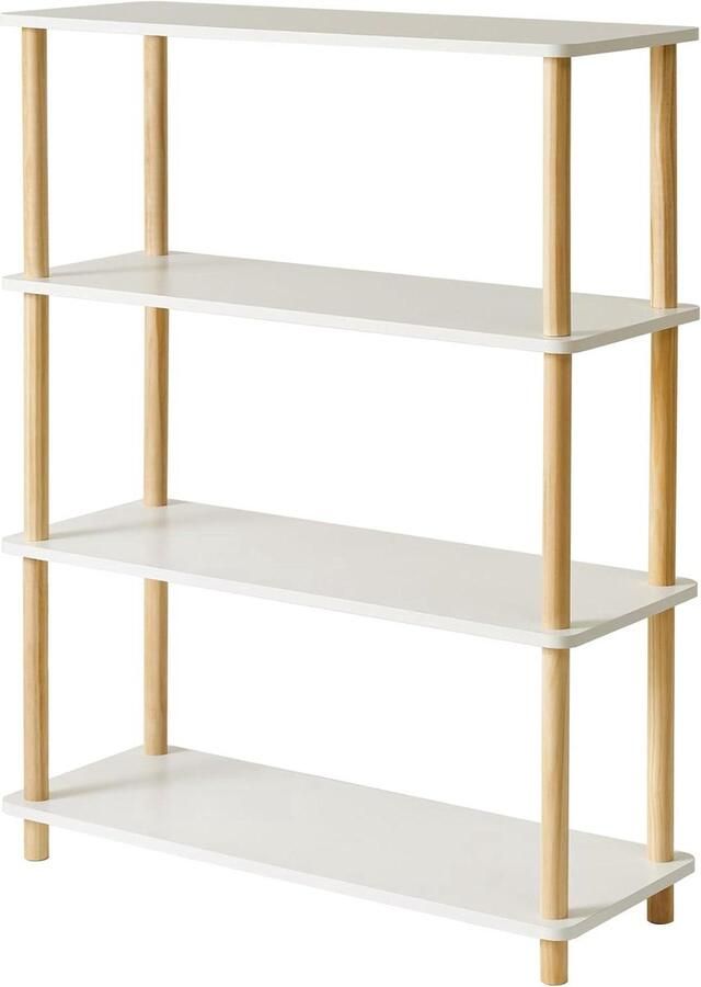 Moderne 4-laags boekenkast multifunctionele displaystandaard 1 stuk wit hout