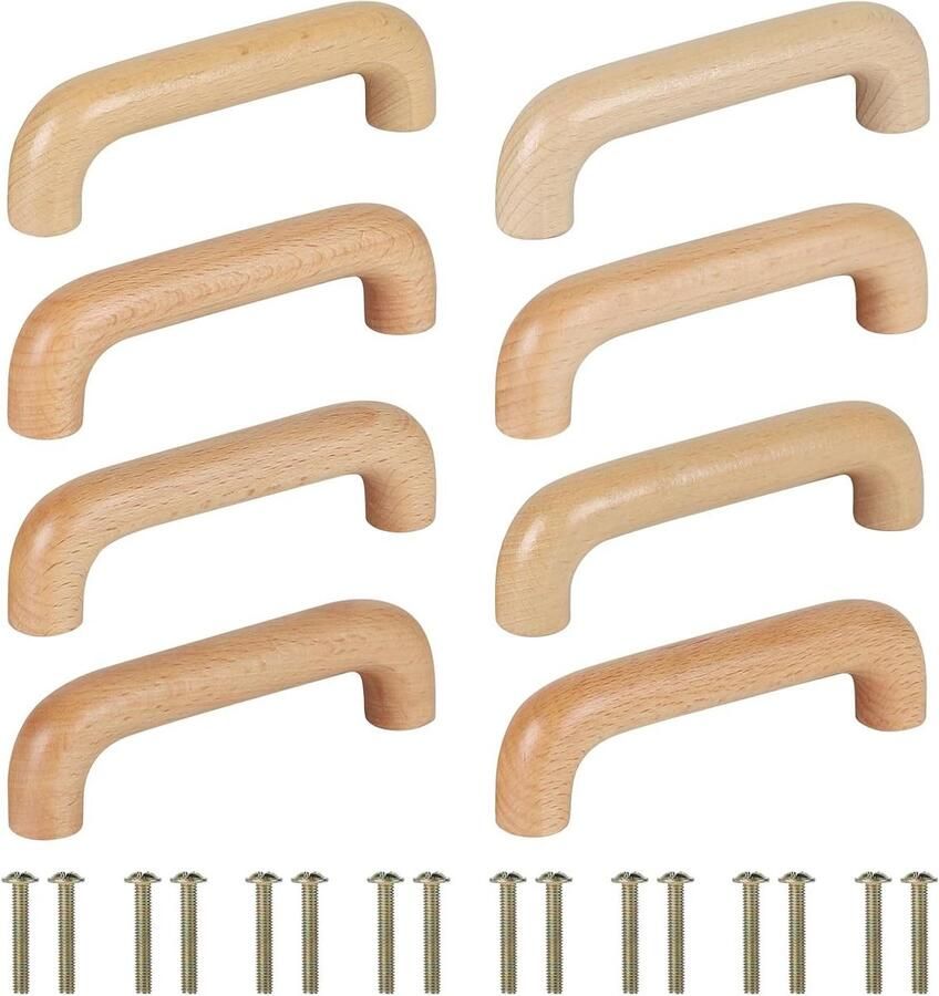 Moderne 96 mm meubelgrepen voor houten meubels ladeknoppen keukenkasten gebogen handgrepen laden 8 stuks met schroeven