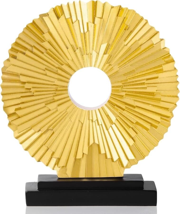 Moderne abstracte kunst hars standbeeld woondecoratie gouden accenten ornamenten voor woonkamer eetkamer kantoor kastplanken tafel middenstukken boven keukenkast decor