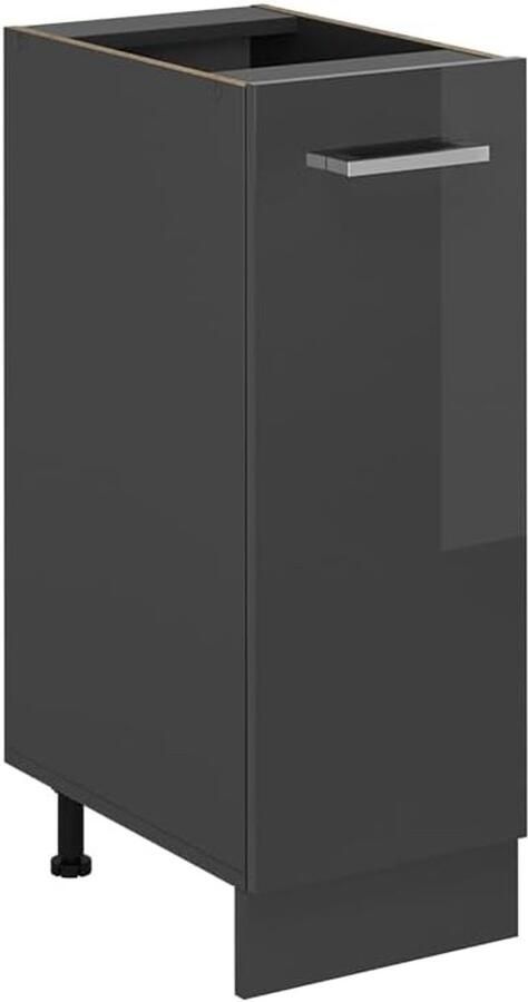 Moderne Apothekerskast in Hoogglans Antraciet 30 cm Breed