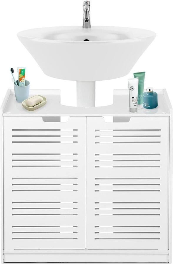 Moderne Badkamerkast met Twee Deuren in Wit voor Gezinnen Opbergkast voor Badkamer met Voldoende Ruimte