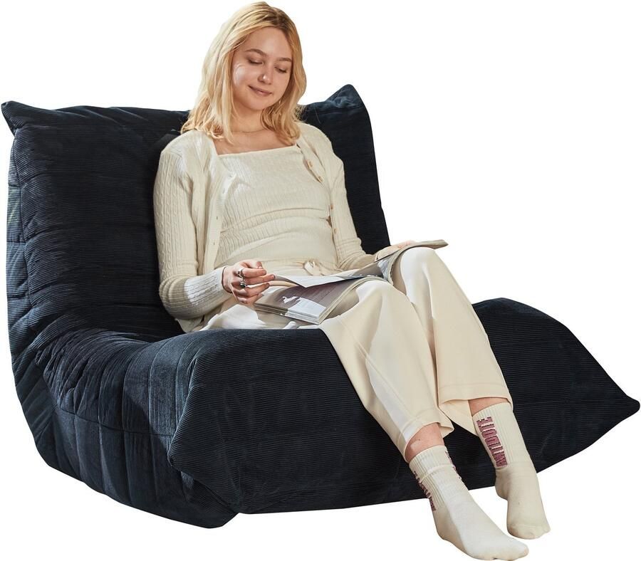 Moderne Banken Zitzakken voor Volwassenen op de Vloer Superzachte Memory Sponge Bank Togo Fauteuil Woonkamermeubels Geschikt voor Slaapkamer Balkon Studentenkamer Haardstoel (Blauw)