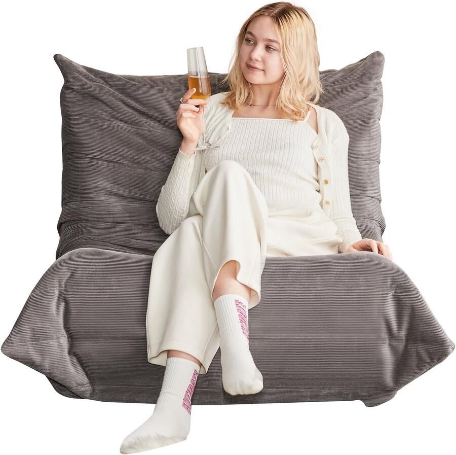 Moderne banken zitzakken voor volwassenen op de vloerbank superzachte memory foam bank Togo fauteuil woonkamermeubels geschikt voor slaapkamers balkons slaapzalen haardstoelen (donkergrijs)