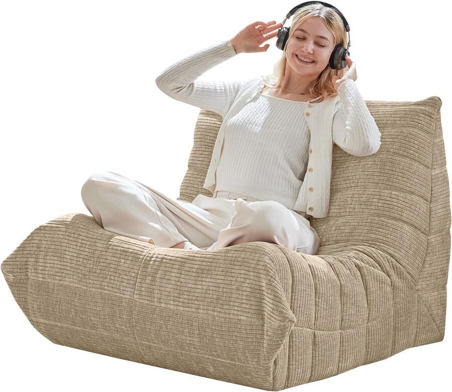 Moderne banken zitzakken voor volwassenen op de vloerbank superzachte memory foam bank Togo fauteuil woonkamermeubels geschikt voor slaapkamers balkons slaapzalen haardstoelen (abrikoos)