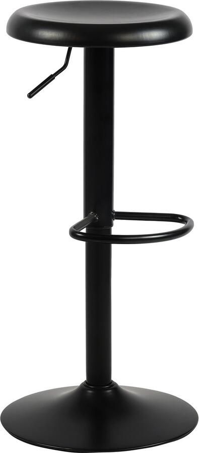 CLP Williston in hoogte verstelbare barkruk met draaifunctie en voetensteun zwart