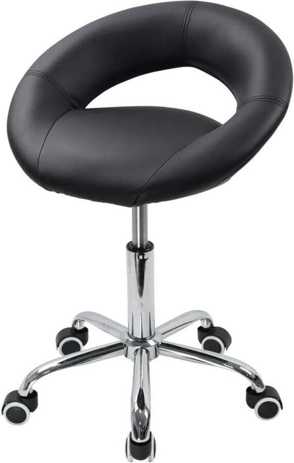 Moderne Barkruk Rolstoel Verstelbare Hoogte 1 stuk Zwart PU-leer