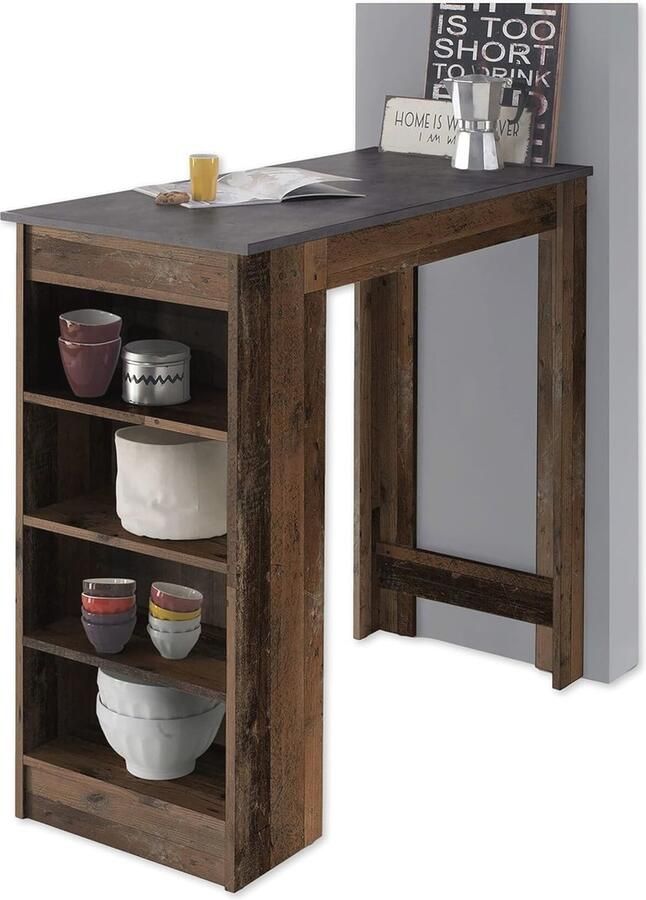 Moderne bartafel in Old Style look ruimtebesparend aanrecht voor keuken en eetkamer (115 x 103 x 50 cm)