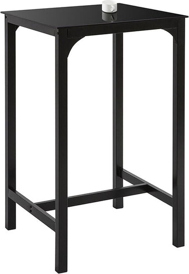 Rootz Living Rootz Moderne Bartafel Keukentafel Tuintafel Elegant glazen blad Stevig metalen frame Veelzijdig gebruik 60 cm x 100 cm x 60 cm