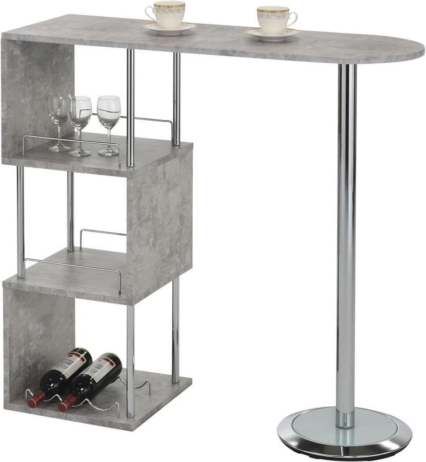 Moderne Bartafel met Opbergruimte en Flessenhouder in Betonlook