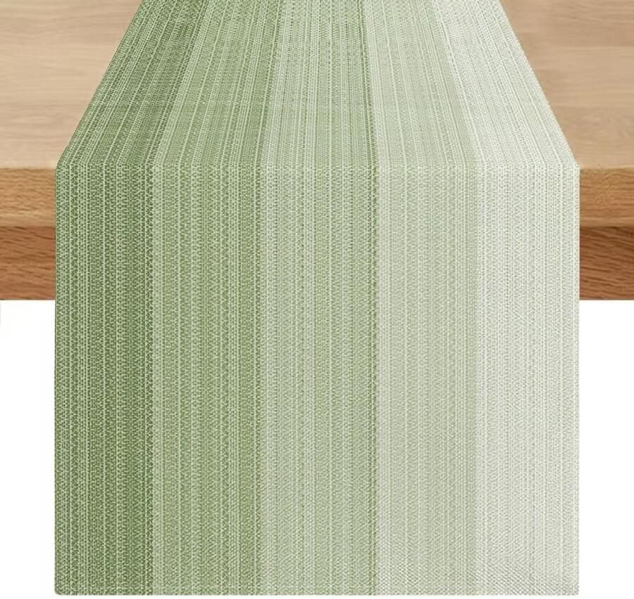 Moderne beige tafelloper vintage stijl 1 stuk linnen 100 x 40 cm