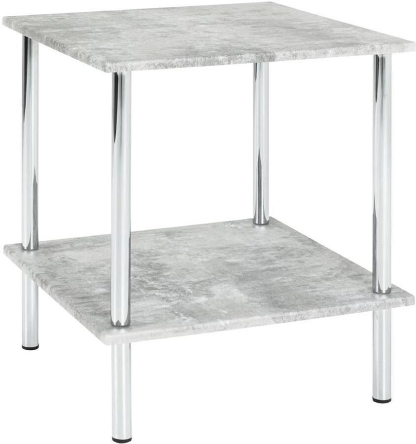 Moderne bijzettafel met betonlook en chromen accenten voor elke ruimte