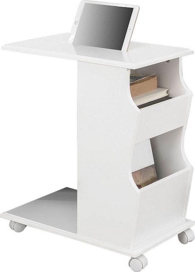 Rootz Living Rootz Moderne bijzettafel met iPad-sleuf Banktafel Nachtkastje MDF-constructie Opbergvakken Ideaal voor woonkamer en slaapkamer 53 cm x 63 cm x 31 cm