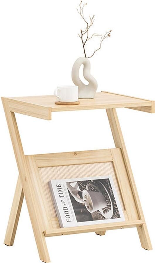 Rootz Living Rootz Moderne Bijzettafel Nachtkastje Banktafel Multifunctioneel met Tijdschriftenrek Schimmel- en Schimmelbestendig Bamboe en MDF Constructie 45cm x 56cm x 36cm