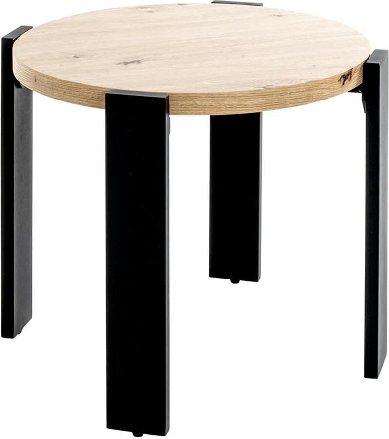 Moderne bijzettafel van eikenhout en metaal voor elk interieur