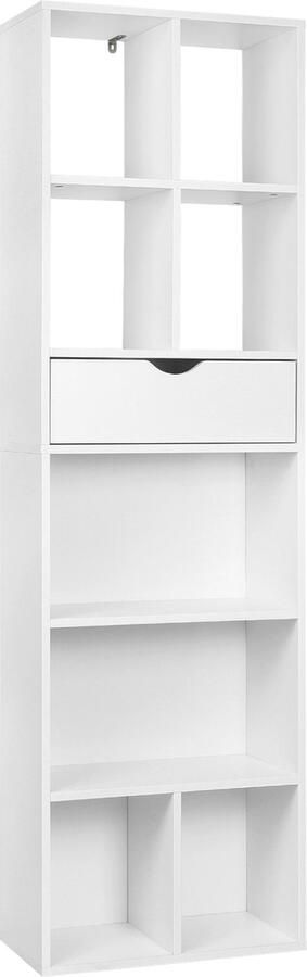 Moderne Boekenkast Industriele Wandkast Boekenkast Meerdere Opbergvakken Kast Opbergkast Open Wit