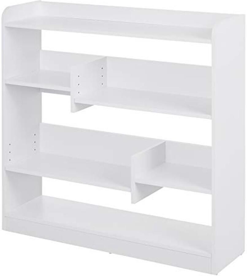 Moderne Boekenkast met 4 Niveaus Wit Ideaal voor Woonkamer Slaapkamer of Kantoor