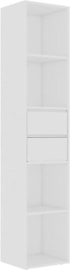 Moderne boekenkast met 4 open planken en 2 lades