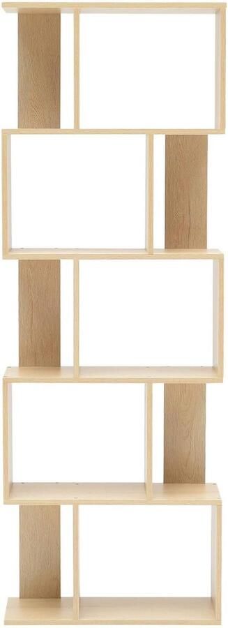 Moderne boekenkast met 5 planken Beige houten boekenplank voor woonkamer en thuiskantoor Afmetingen 169 x 60 x 24 cm