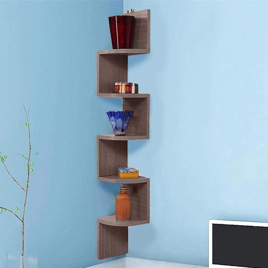 Moderne Boekenkast Stijlvol ontwerp 1 stuk Eikengrijs Melaminehout 123 x 20 cm