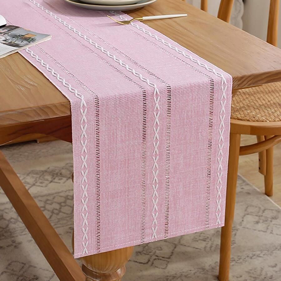 Moderne boho tafelloper natuurlijke charme 1 stuk katoen linnen polyester 33 x 183 cm