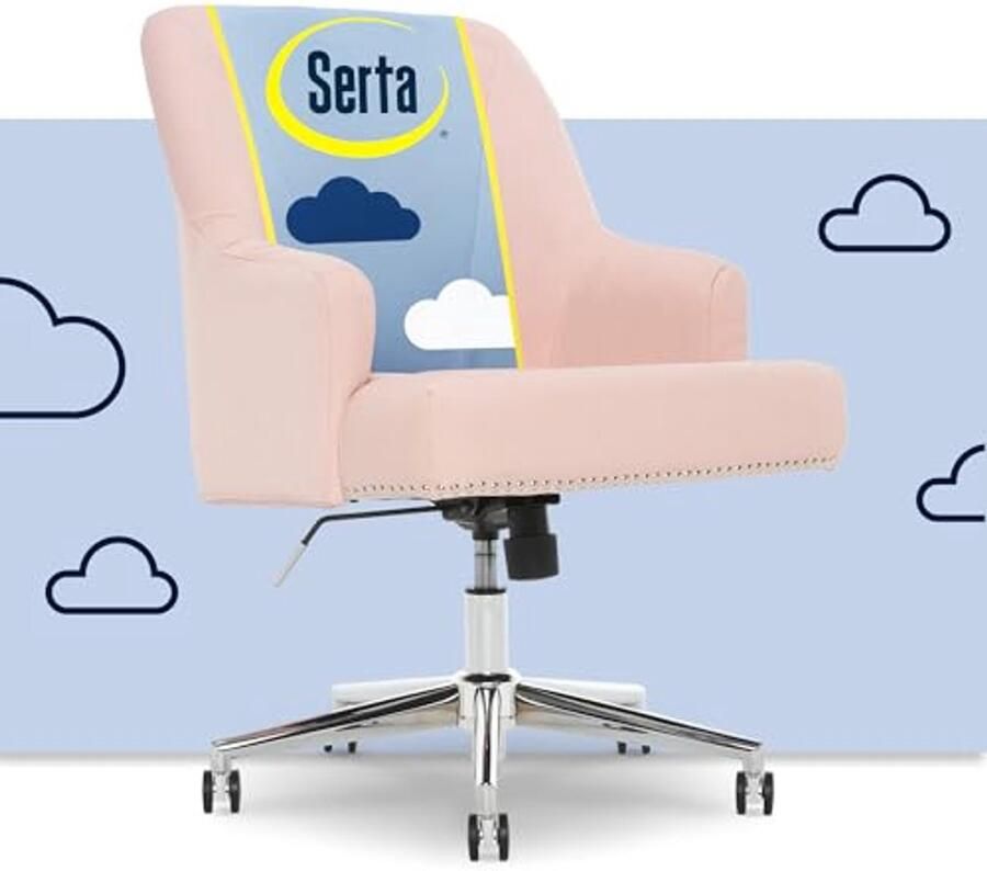 Moderne Bureaustoel met Verstelbare Hoogte en Draaifunctie Blush Pink