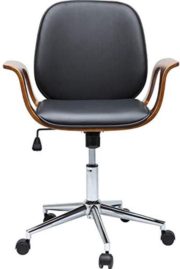 Moderne comfortabele bureaustoel met armleuningen en wielen hoogte verstelbaar zwart-bruin 101 x 66 5 x 56 cm