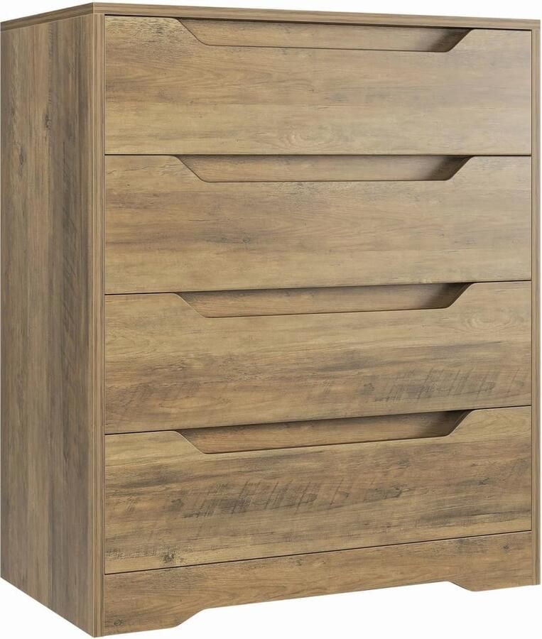 Moderne Commode met 4 Laden Multifunctionele Kast voor Opbergruimte in Woonkamer Hal Slaapkamer 69 x 39 x 82 cm