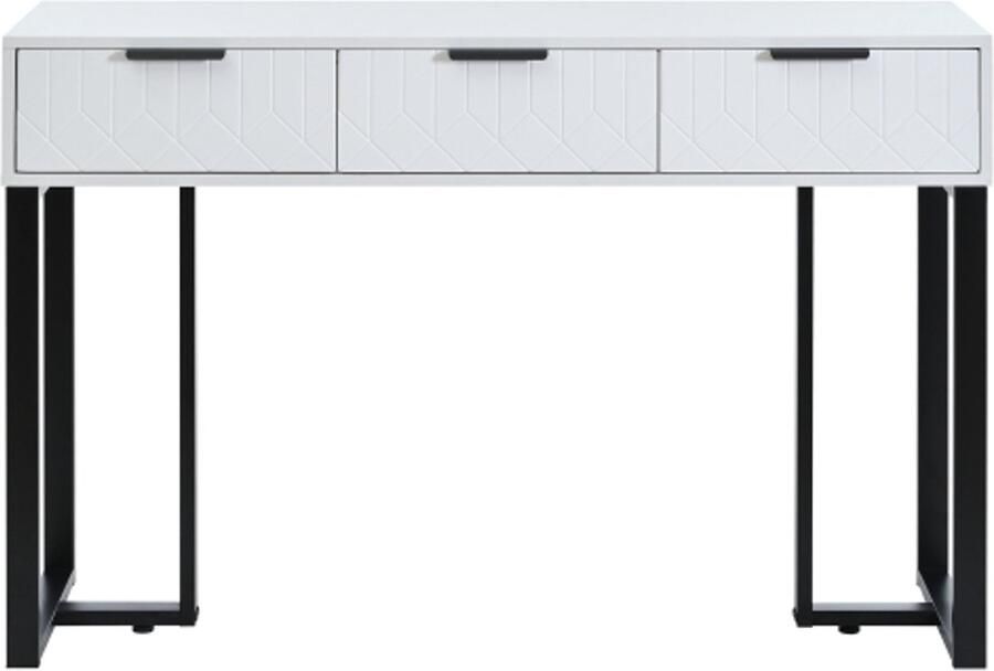 Zonder merk Gotagee Moderne Console Tafel Met Lades Gouden Frame Verstelbare Voetpads En Elegante Handgrepen Wit+Zwart