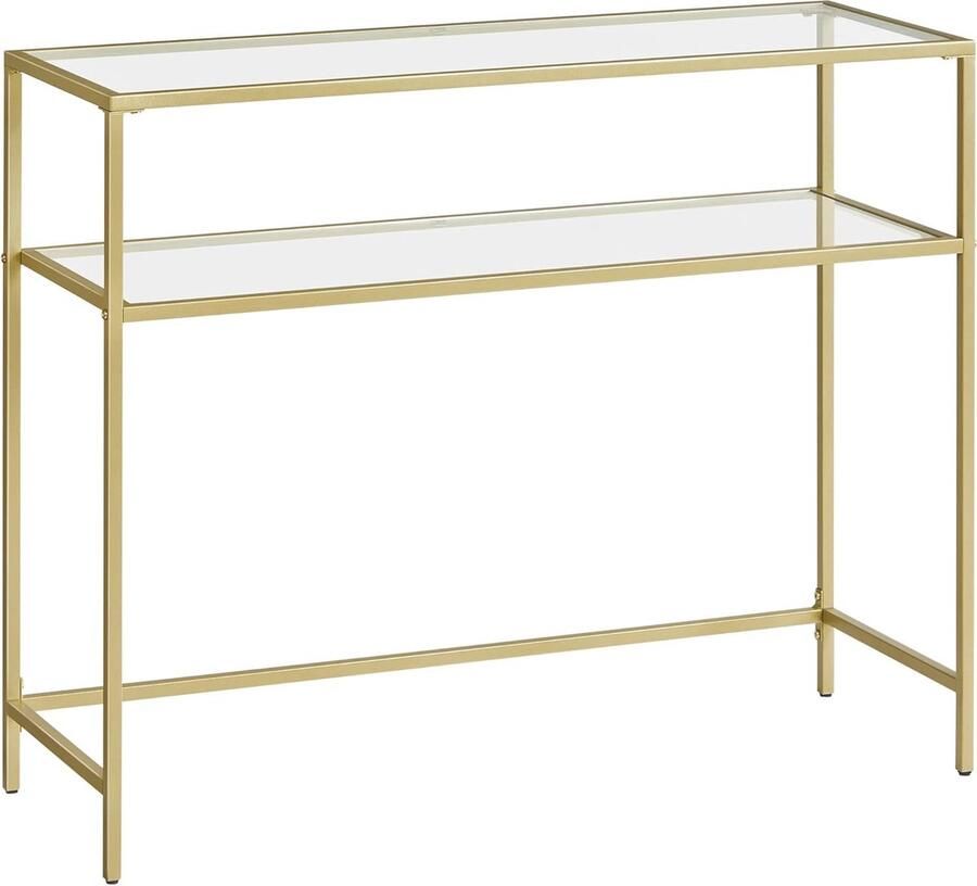 Moderne Consoletafel met Gehard Glas en Verstelbare Poten voor Woonkamer en Hal