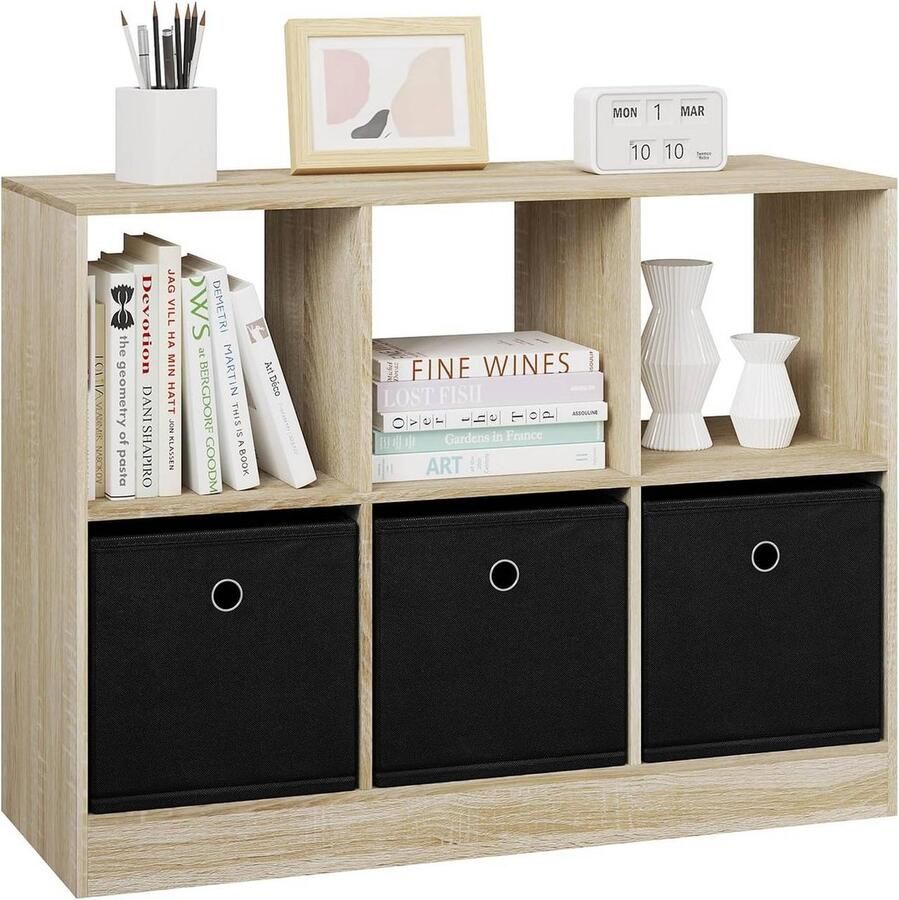 Rootz Living Rootz Moderne Cube Plank Boekenkast Opbergorganisator Vitrinekast Duurzaam en waterbestendig Voldoende opbergruimte Veelzijdig ontwerp 80 cm x 60 cm x 30 cm
