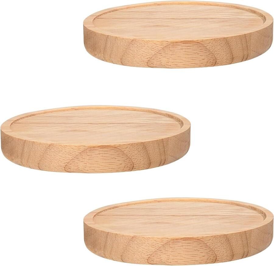Moderne decoratie Wandrek 3-delige set zwevende ronde planken houten plank voor slaapkamer keuken badkamer Ø plantaardige plankenwand woonkamer en kantoor