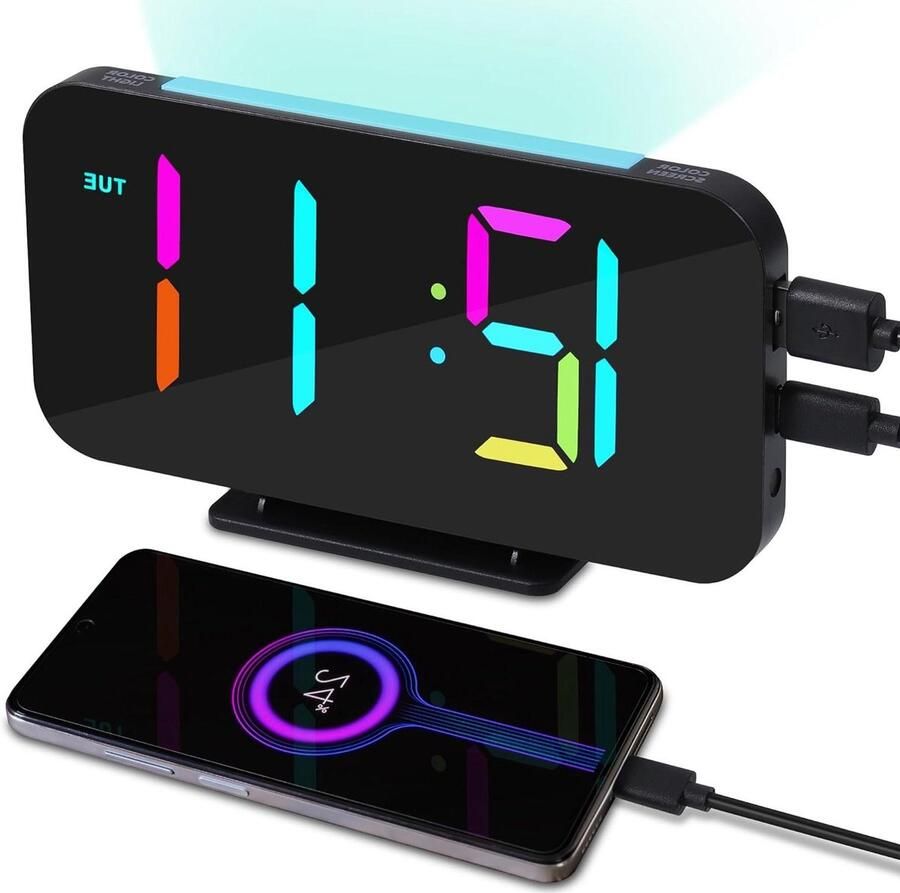 Moderne Digitale Wekker met Nachtlampje Wekker voor op het Nachtkastje