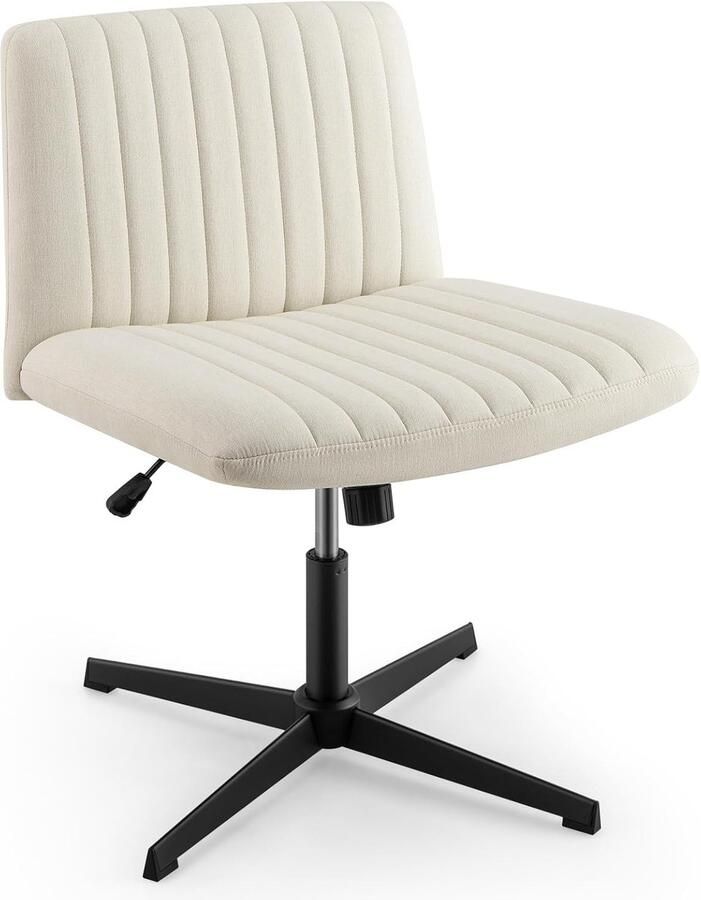 Moderne Draaistoel Zonder Armleuningen Verstelbare Bureaustoel met Kantelfunctie en Brede Zitting